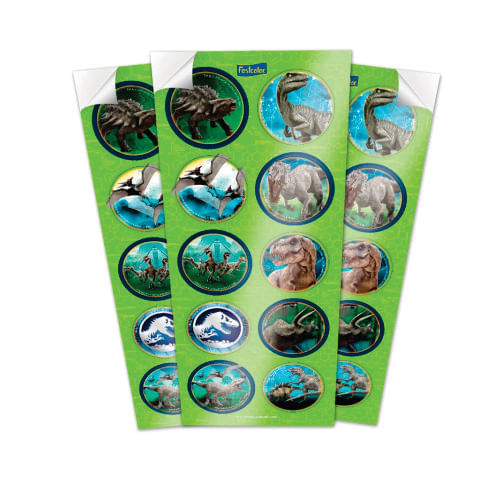 Adesivo Redondo Jurasic World C/ 30 Un Festcolor