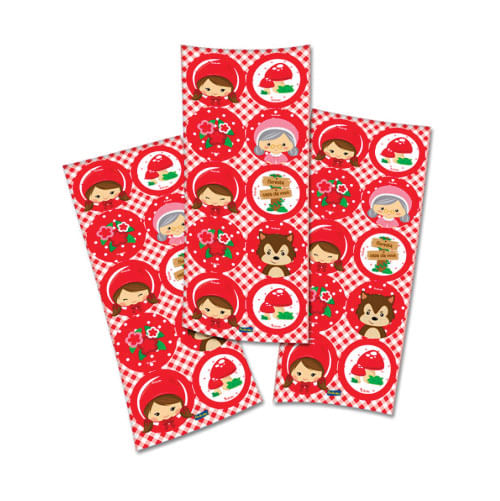 Adesivo Redondo Chapeuzinho Vermelho C/ 30 Un Festcolor