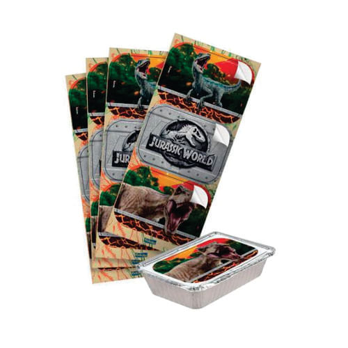 Adesivo Retangular Jurassic World 2 C/ 12 Un Festcolor