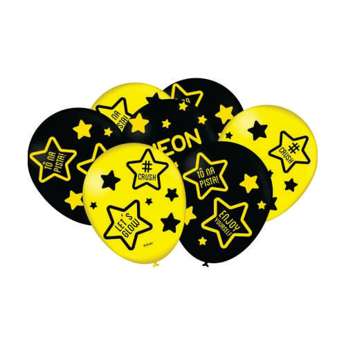 Balão Neon Amarelo  N 9 C/ 25 Un Festcolor