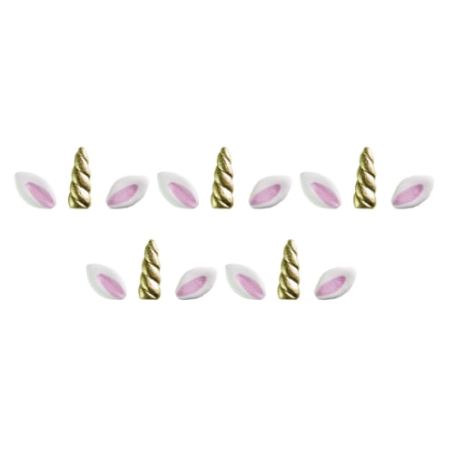 Biscuit Comestivel Kit Unicornio C/ 5 Chifres E 5 Pares De Orelhas (467) Jady