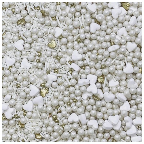 Splinkles Branco/Dourado C/ Coração C/ 50 Gr (502) Jady