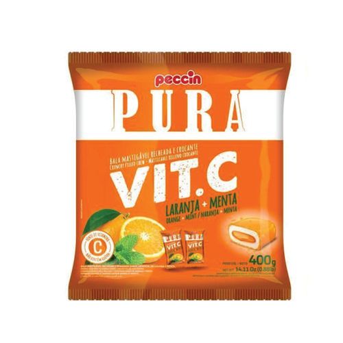 Bala Pura Vita C Laranja + Menta 400gr Peccin