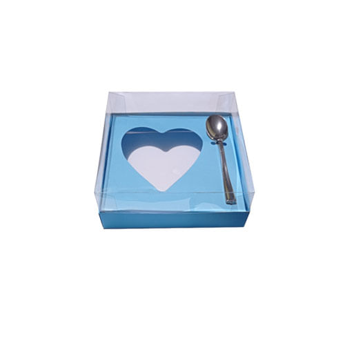 Caixa Coração De Colher 250 Gr Tampa Acetato Azul Patchii