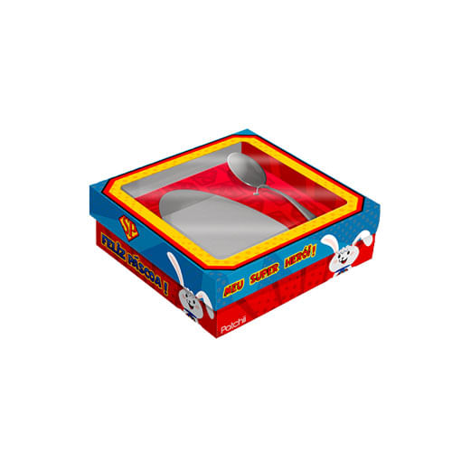 Caixa Ovo De Colher 250 G Personalizado Super Heroi Patchii