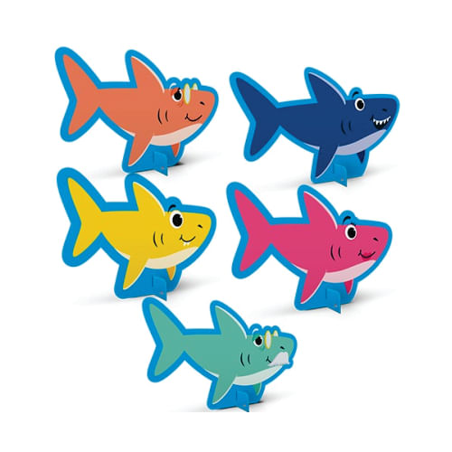 Enfeite De Mesa Family Shark C/ 8 Un Junco