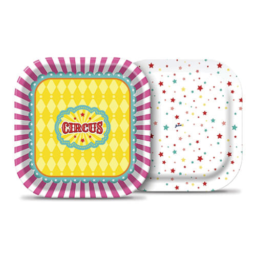 Prato 18 Cm Circo Menina C/ 8 Un Junco