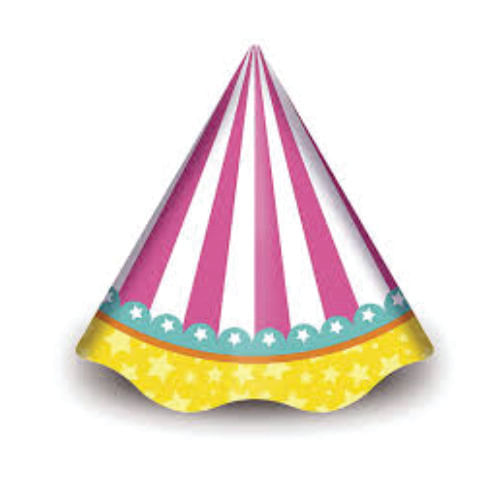 Chapéu Cone Circo Menina C/ 8 Un Junco