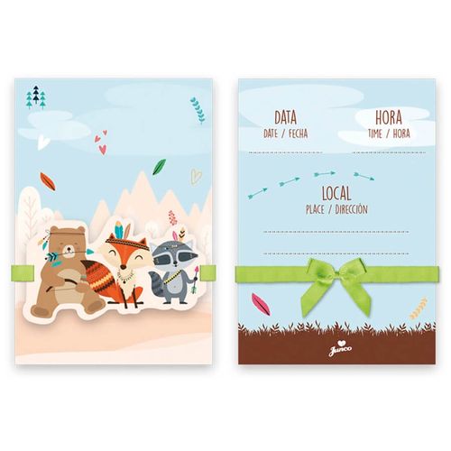 Convite Animais Na Floresta C/ 8 Un Junco