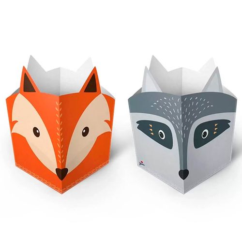 Cachepot Animais Na Floresta C/ 8 Un Junco