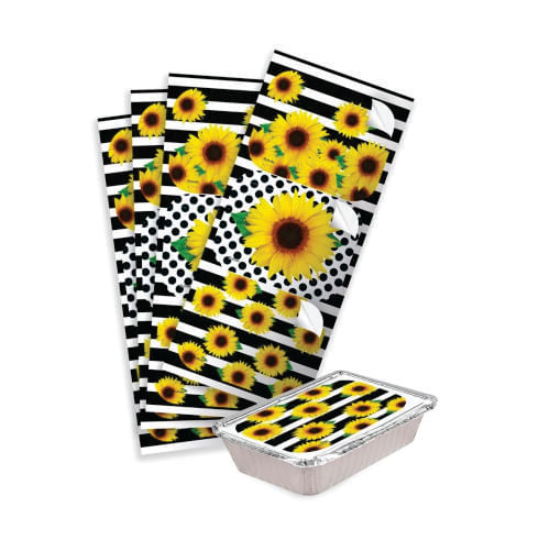 Adesivo Retangular Girassol C/ 12 Un Festcolor