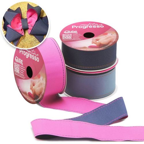 Fita Jeans Pespontada 009 Rosa E Azul Marinho Cor 003 10 M Progresso