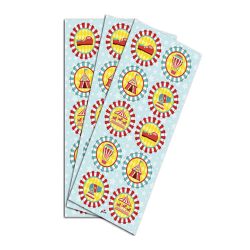 Adesivo Redondo Circo Menino C/ 30 Un Junco