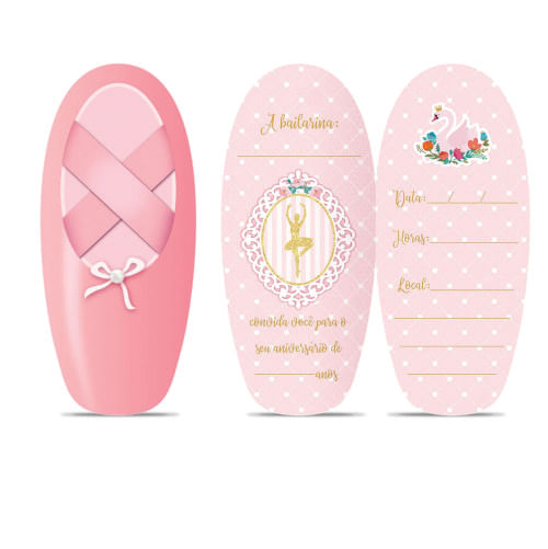 Convite Bailarina Novo C/ 8 Un Junco