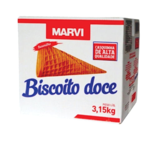 Casquinha Biscoito Doce Baunilha Cx C/ 300 Un Marvi