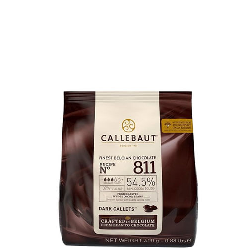 Chocolate Amargo 811 (54,5% Cacau) Gotas 400 Gr Callebaut