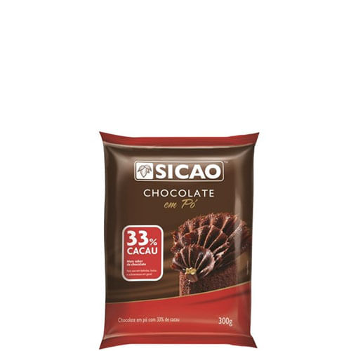 Chocolate Em Pó 33% 300 Gr Sicao