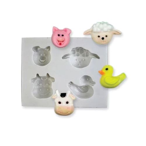Molde Silicone Docinho Porco Ovelha Pato Vaca (124-06) Mzlcriaçoes