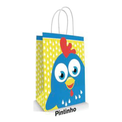 Sacola Papel Pintinho Az 18x09x22 C/ 10 L E L