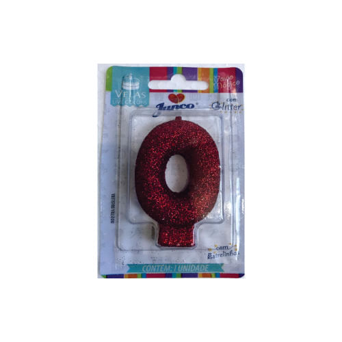 Vela Aniversário Live C/Gliter Vermelho Junco