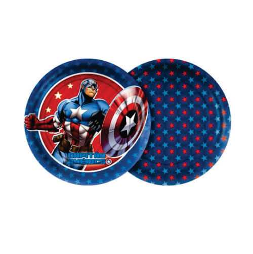 Prato 18 Cm Capitão América C/ 8 Un Regina