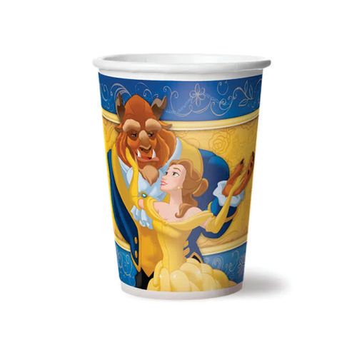 Copo Descartavél Papel 180 Ml Bela E A Fera C/ 8 Un Regina