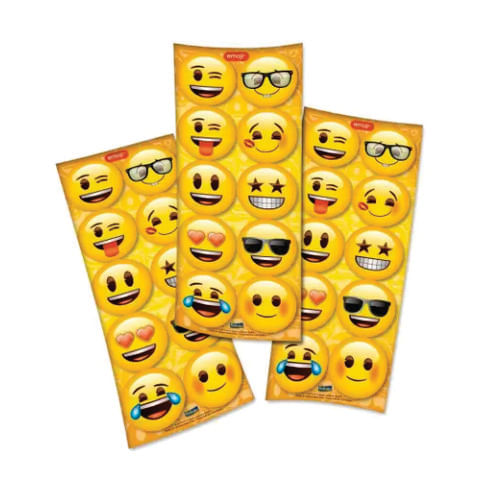 Adesivo Redondo Emoji C/ 30 Un Festcolor