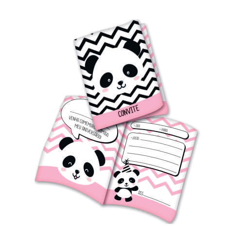 Convite Panda C/8 Un Festcolor