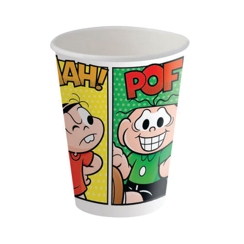 Copo Descartavél Papel 200 Ml Turma Da Mônica C/ 8 Un Festcolor