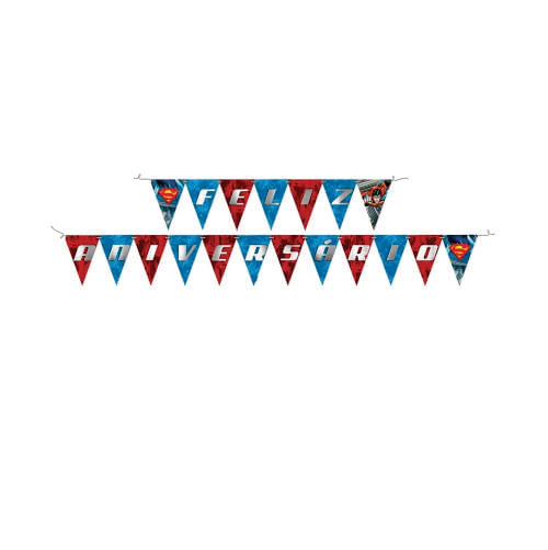 Faixa Feliz Aniversário Superman Festcolor