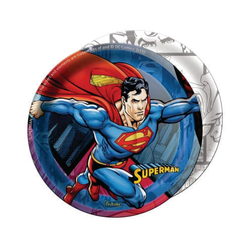 Prato 18 Cm Superman C/ 8 Un Festcolor