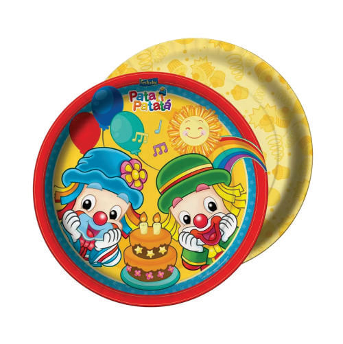 Prato 18 Cm Patati Patata Parabéns C/ 8 Un Festcolor