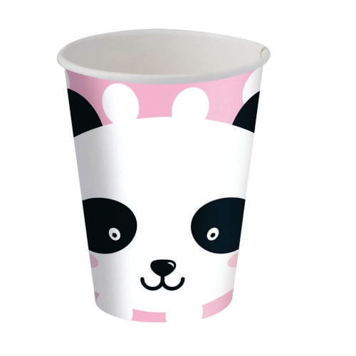 Copo Descartavél Papel 200 Ml Panda C/ 8 Un Festcolor