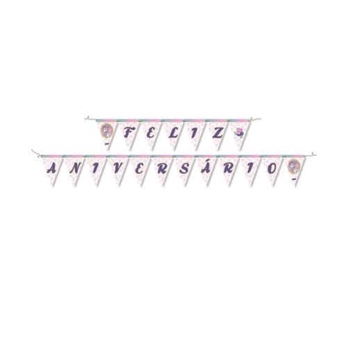 Faixa Feliz Aniversário Unicornio Festcolor