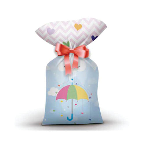 Sacola Plast. Chuva De Amor C/ 8 Un Junco