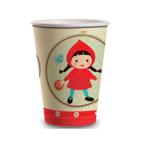 Copo Papel 180 Ml Chapeuzinho Vermelho C/ 8 Un Junco