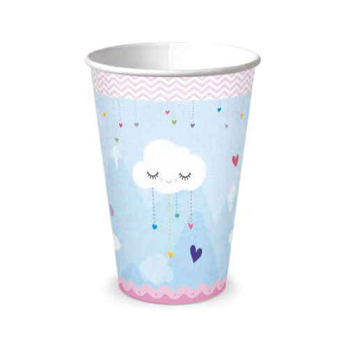 Copo Papel 180 Ml Chuva De Amor C/ 8 Un Junco