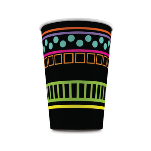 Copo Papel 180 Ml Neon C/ 8 Un Junco