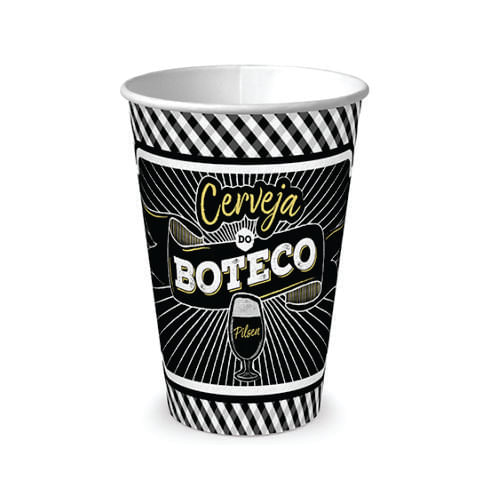 Copo Descartavél Papel 330 Ml Boteco C/ 8 Un Junco