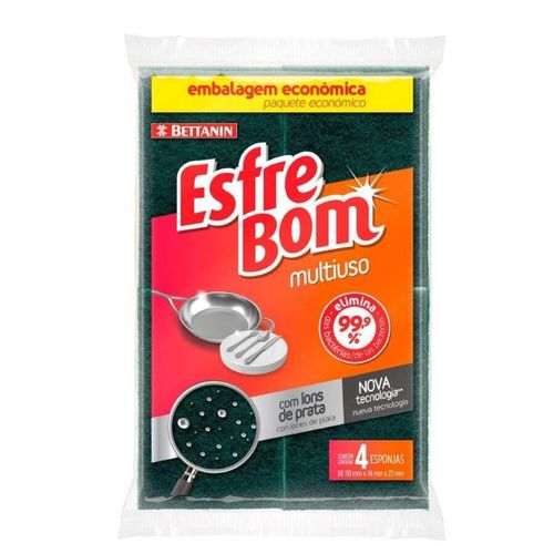 Esponja Multiuso Esfrebom C/ 4 Un (4544) Bettanin