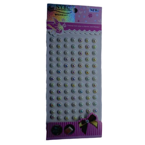 Cartela De Adesivo Meia Pérola 8 Mm Cor 296 Pérola (98291) Nybc