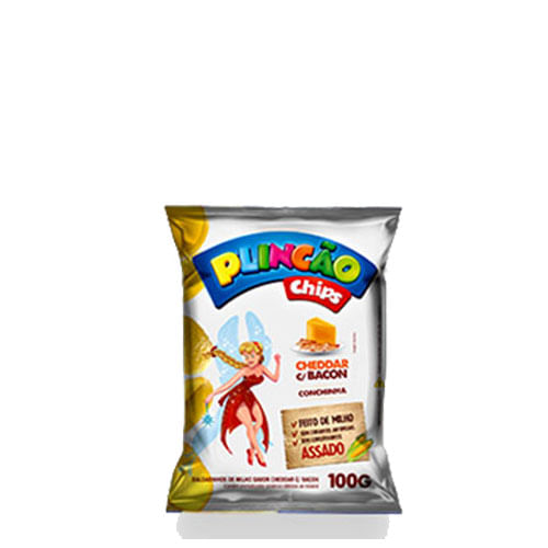 Chips Plincao Cheddar Com Bacon C/ 10x100 Gr Plinc