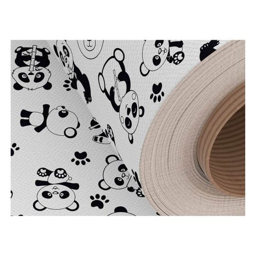 Tnt Estampado Panda Preto 1 M Mewi