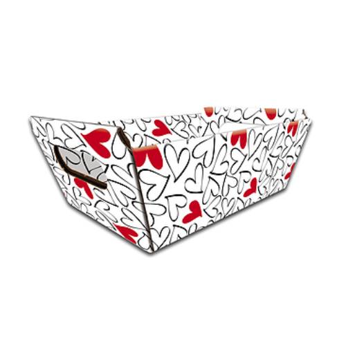 Cesta N 5 Coração Branco 31,5x22x9,5 Cm (3507) Kid-Art