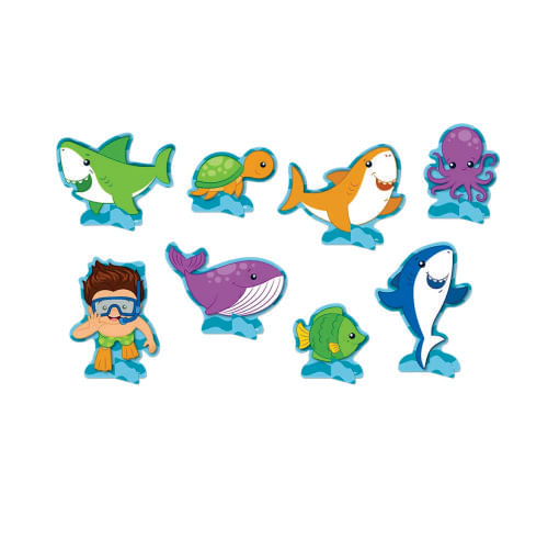 Decoração De Mesa Fundo Do Mar C/ 08 Unid. Festcolor