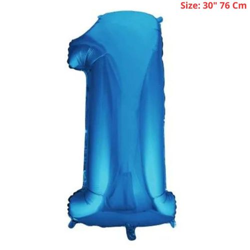 Balao Numero Metalizado 76cm Azul Royal