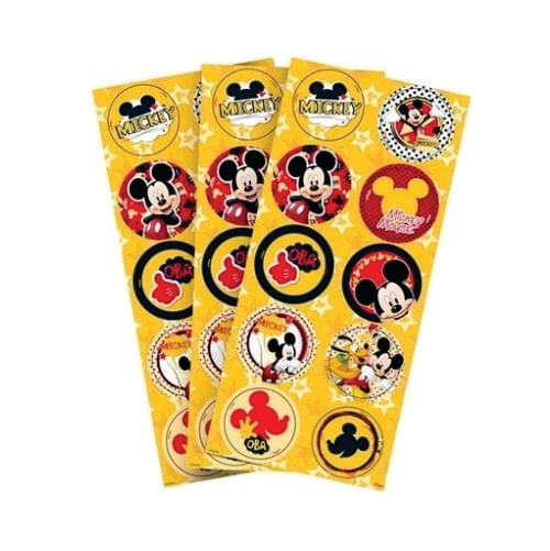 Adesivo Redondo Mickey Classico C/3 Un Regina