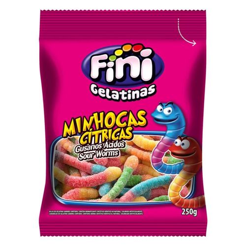Bala Minhocas Citrica 250 Gr Fini