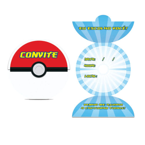 Convite Pocket Monsters C/ 8 Un Junco