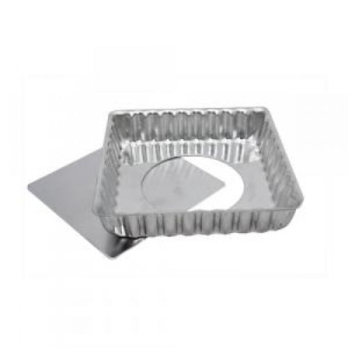 Forma Crespa Fundo Falso Quadrada 8,5x2,2 Cm C/ 12 Un (1666) Caparroz